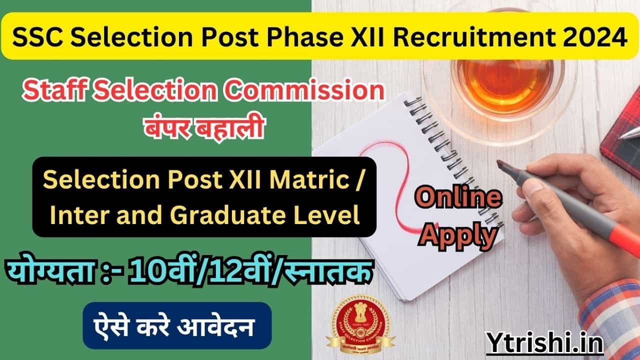 SSC Selection Post Phase XII Recruitment 2024 SSC Selection Post