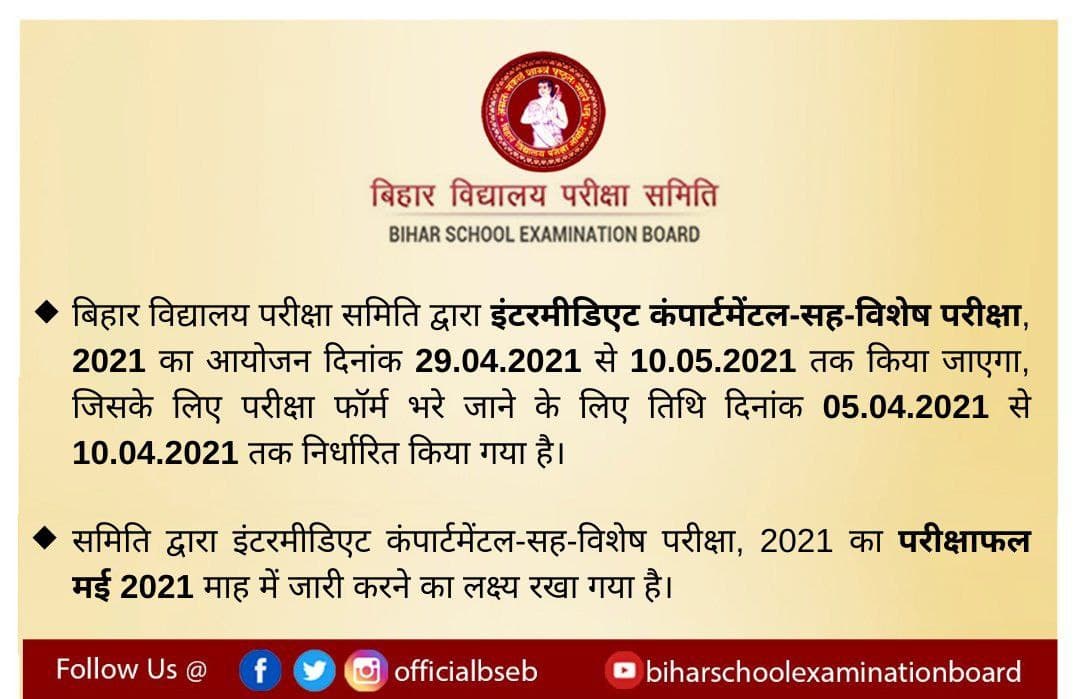 Bihar Board 12th Scrutiny Online apply 2021