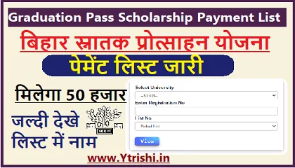 Graduation Pass Scholarship Payment List