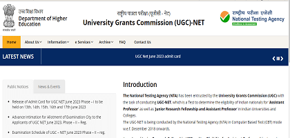 UGC NET Admit Card 2023