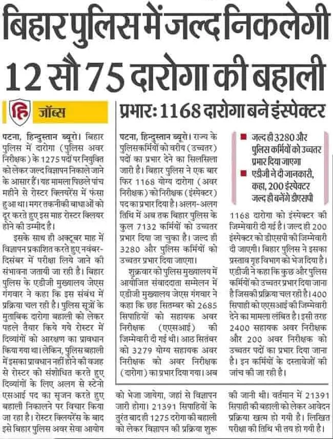 Bihar Police Sub Inspector Recruitment 2023