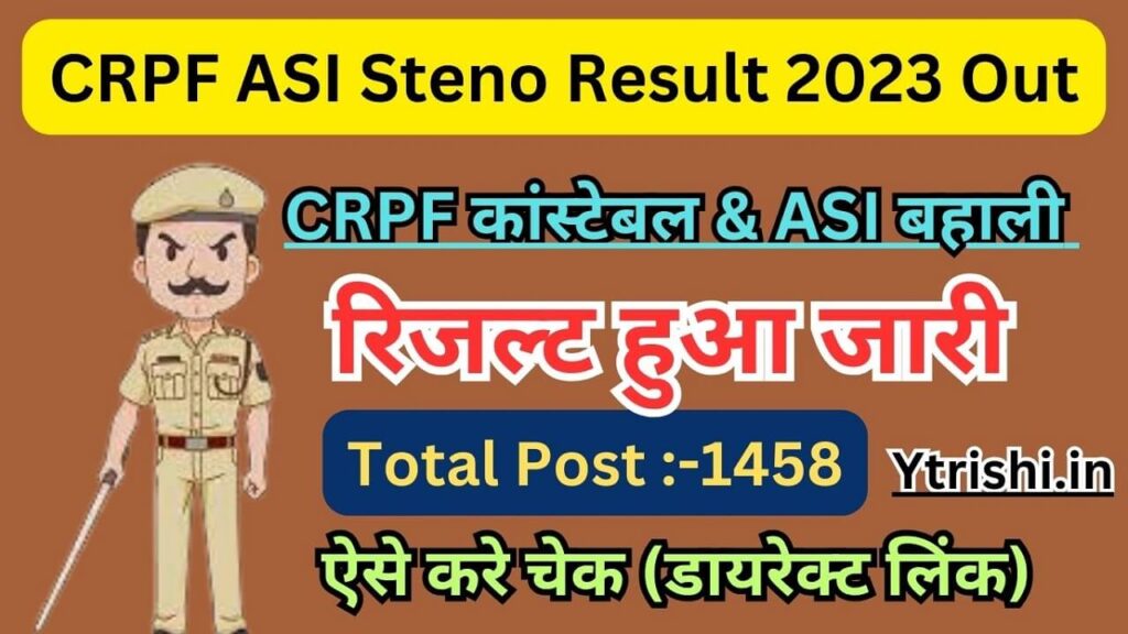 CRPF ASI Steno Result 2023