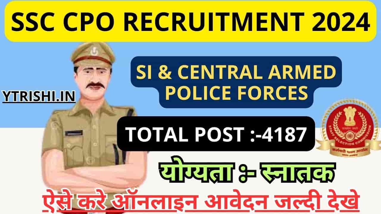 SSC CPO Recruitment 2024 SSC CPO 2024 Notification Out, Apply Online