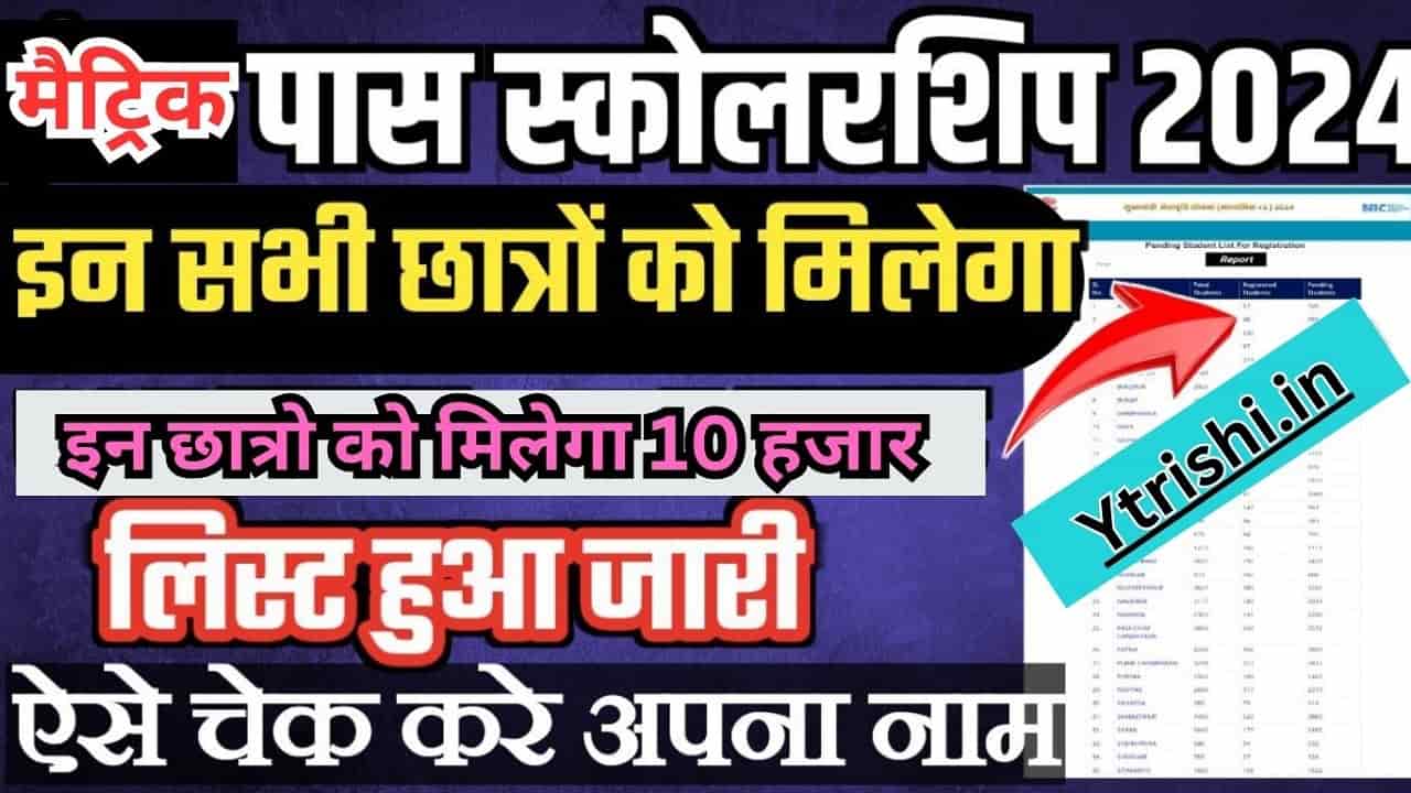 Bihar 10th Pass Scholarship List 2024