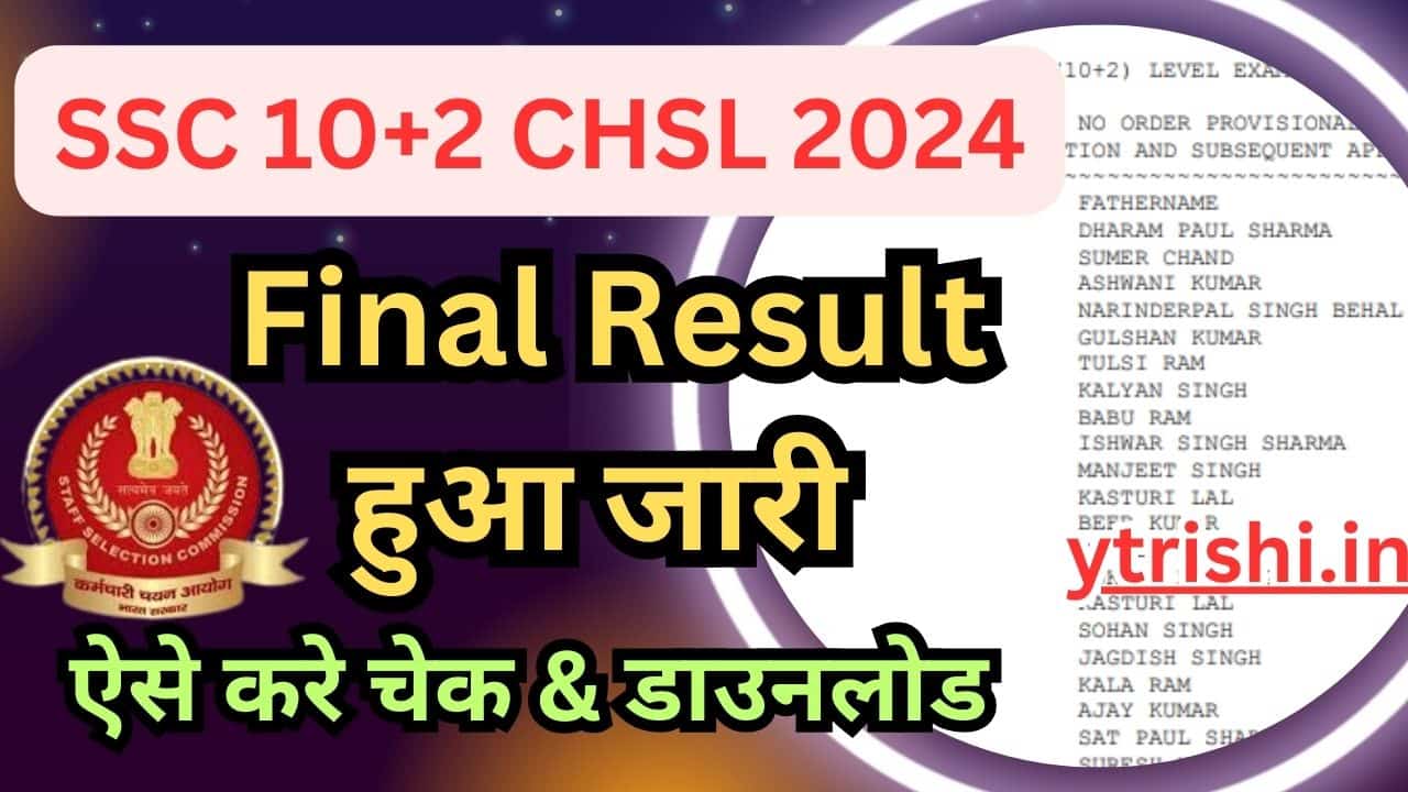 SSC 12 CHSL 2024 Final Result Out Now