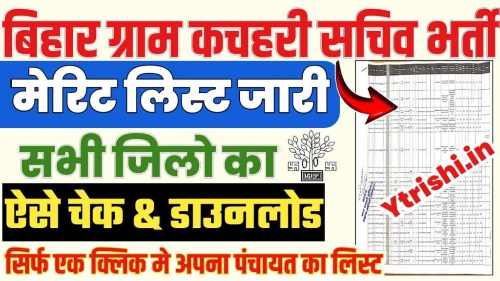 Bihar Gram Kachahari Sachiv Merit List 2025