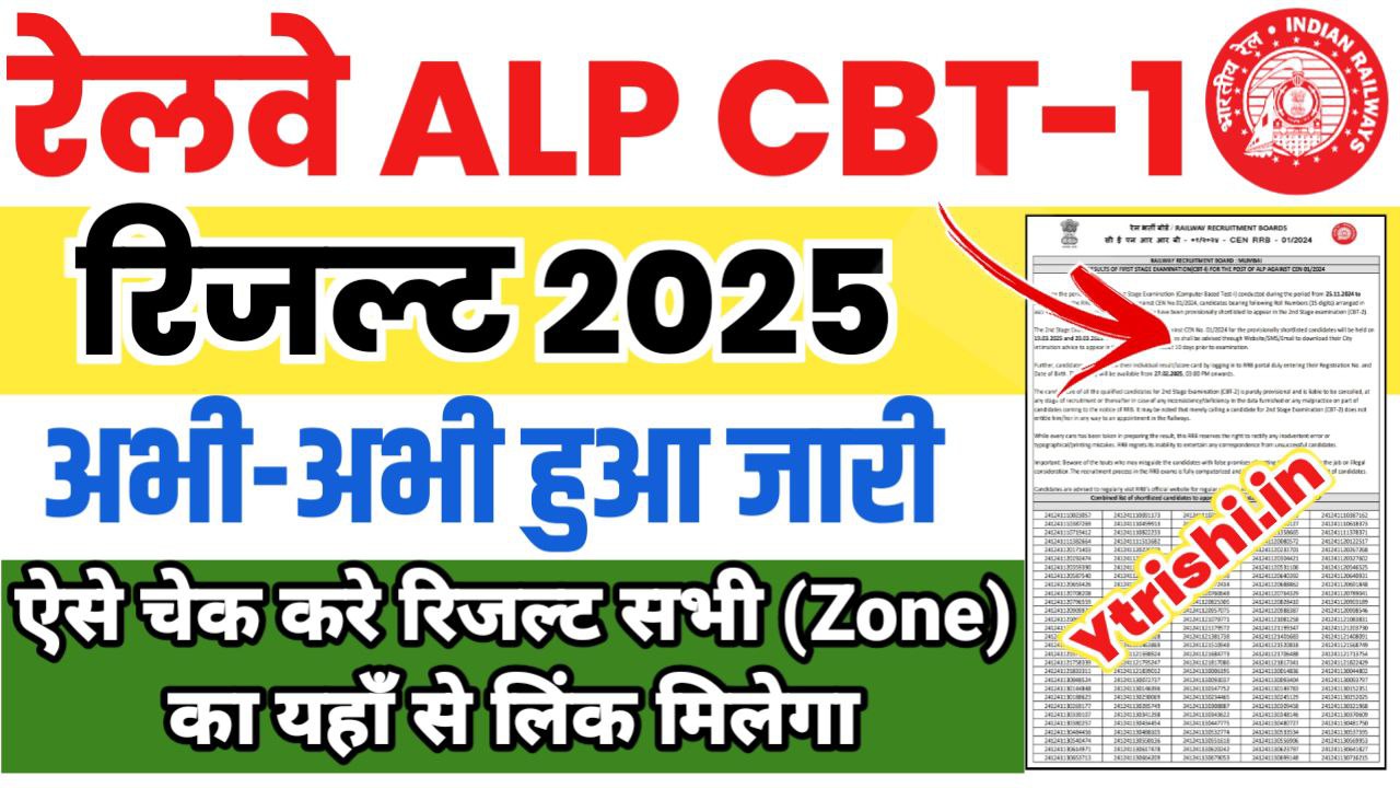 RRB ALP CBT 1 Result 2025