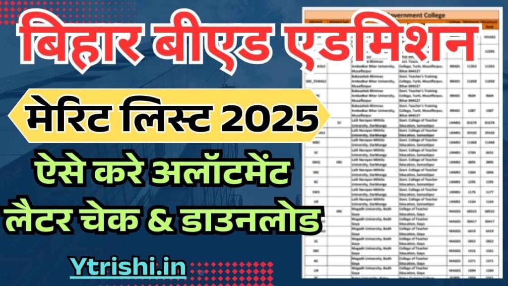 Bihar BEd Merit List 2025