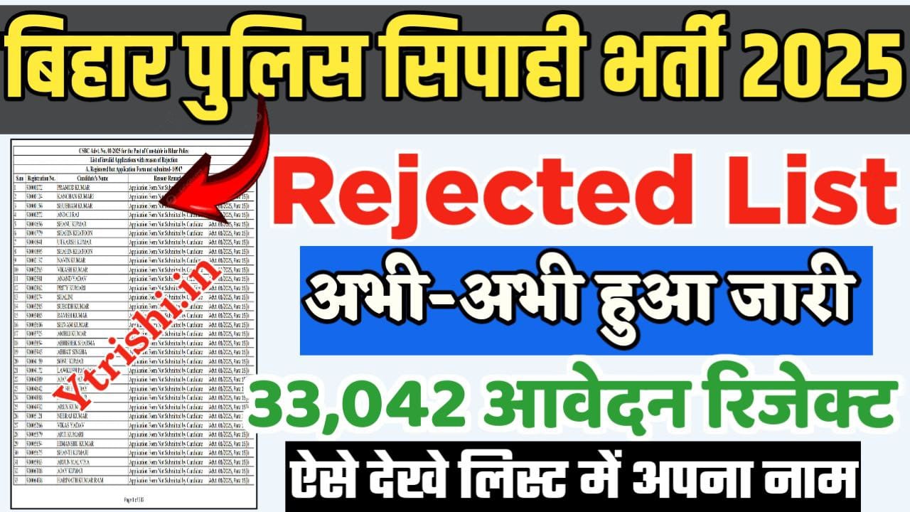 Bihar Police Constable Rejected List 2025