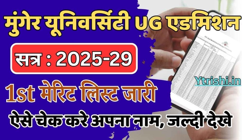 Munger University UG 1st Merit List 2025-29