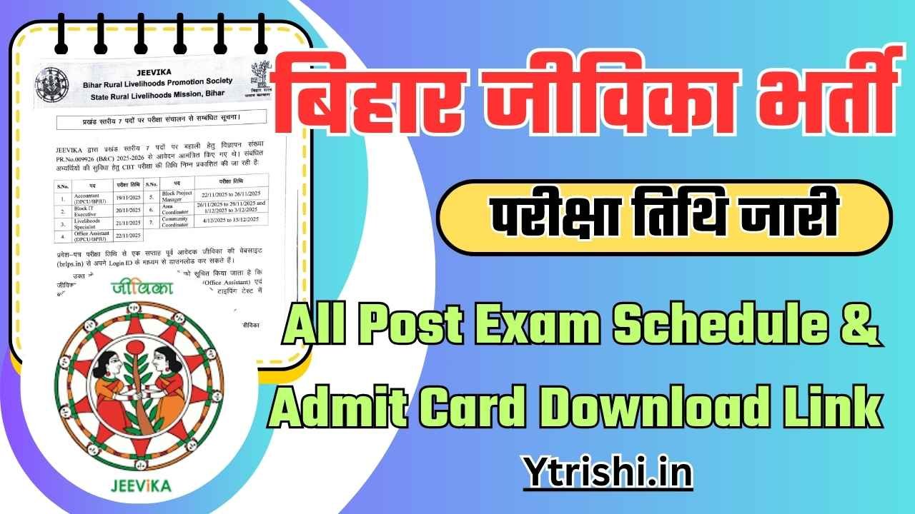 Bihar Jeevika Exam Date 2025