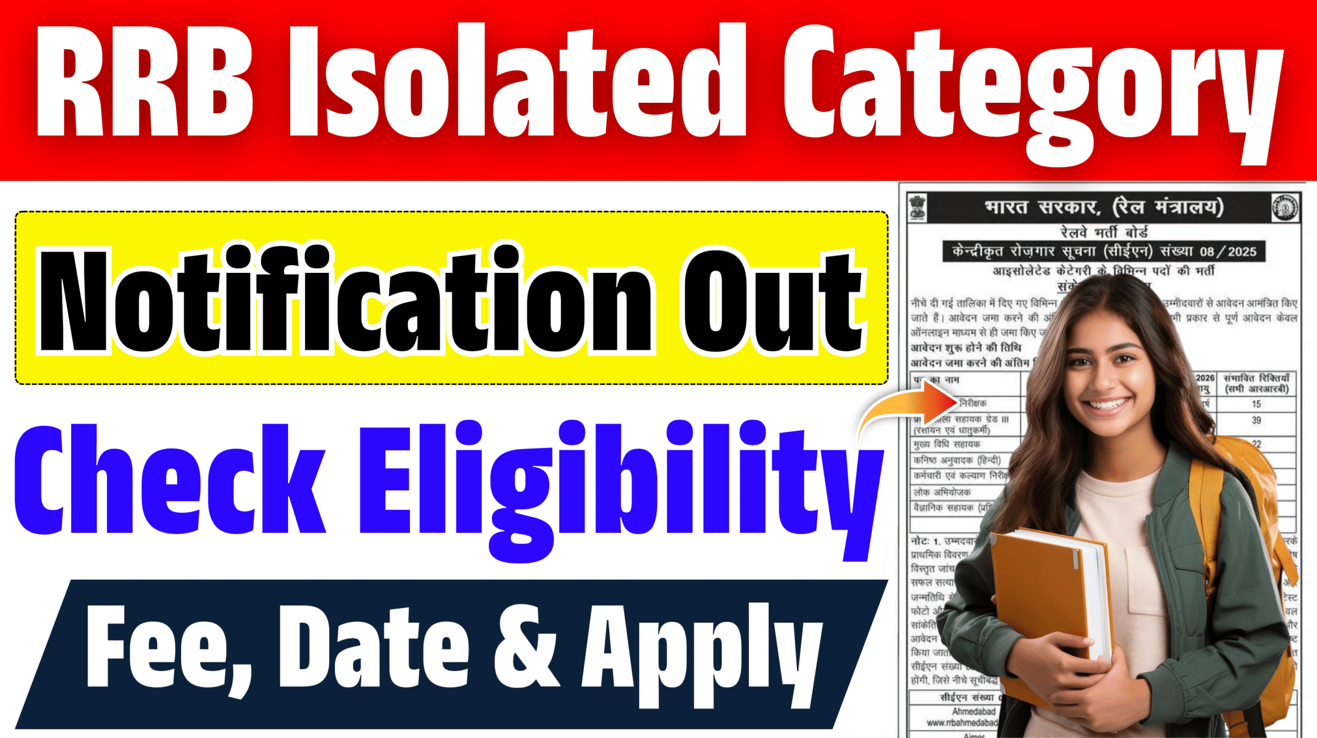 RRB Isolated Category Recruitment 2026