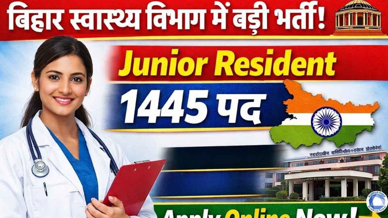 Bihar Junior Resident Vacancy 2026