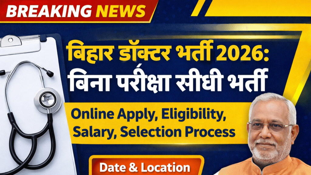 Bihar Health Department Recruitment 2026 – 256 Specialist Doctors Walk-In Interview, No Exam, Direct Selection! Bihar Health Department Recruitment 2026
