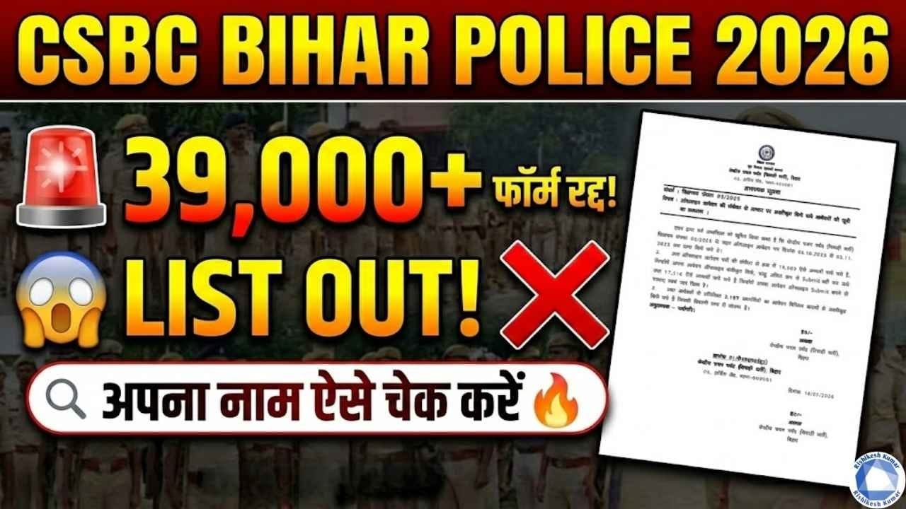 CSBC Prohibition Constable & Jail Warder Rejected List 2026