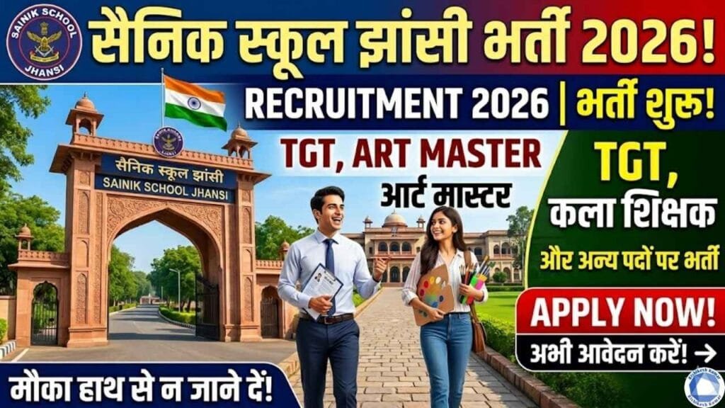 Sainik School Jhansi Recruitment 2026