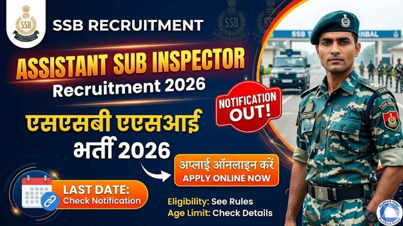 SSB Assistant Sub Inspector Recruitment 2026