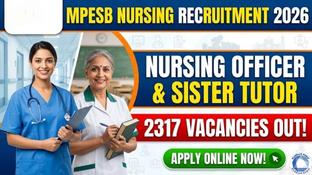 MPESB Nursing Officer & Sister Tutor Recruitment 2026