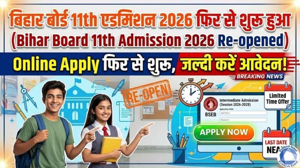 Bihar Board 11th Admission 2026 Re-Open