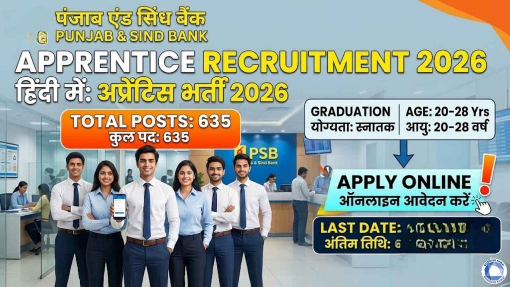 Punjab & Sind Bank Apprentice Recruitment 2026