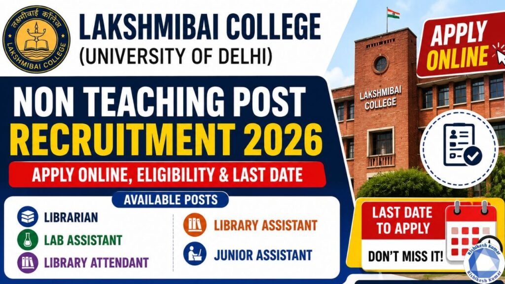 Lakshmibai College Non Teaching Post Recruitment 2026: Apply Online, Eligibility & Last Date Lakshmibai College Non Teaching Post Recruitment 2026