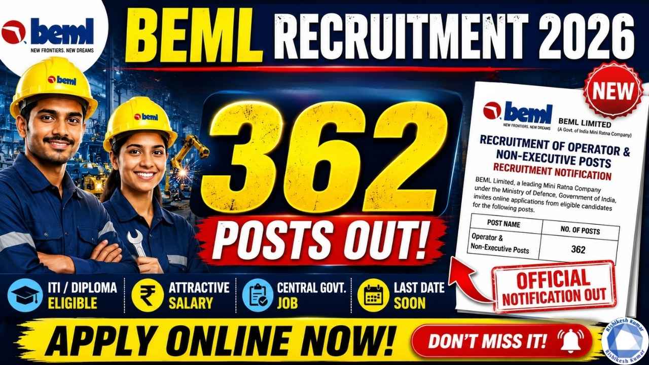 BEML Operator Recruitment 2026