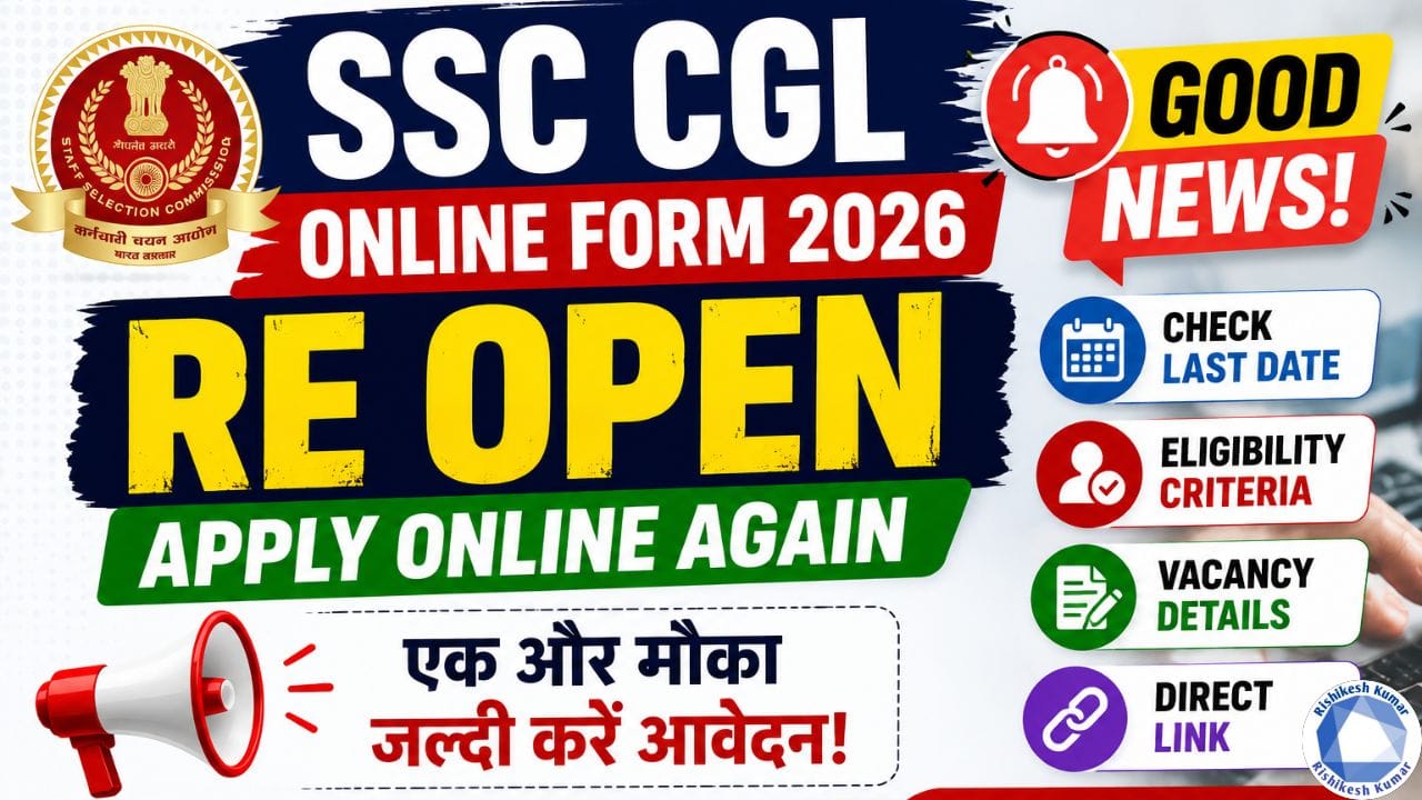 SSC CGL Online Form 2026 Re Open