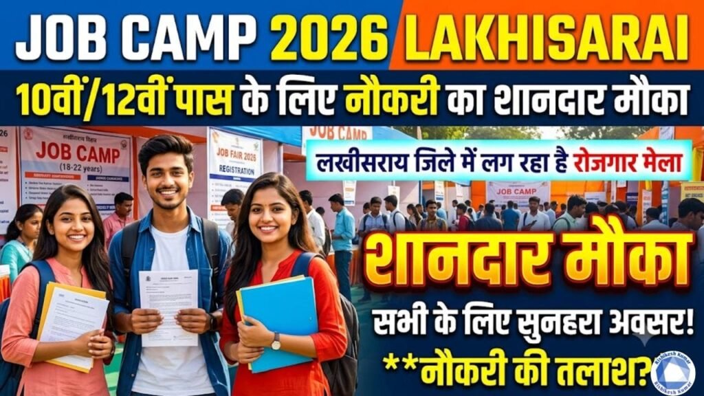 Job Camp 2026 Lakhisarai : 10वीं/12वीं पास के लिए नौकरी का शानदार मौका, लखीसराय जिले में लग रहा है जॉब कैंप Job Camp 2026 Lakhisarai