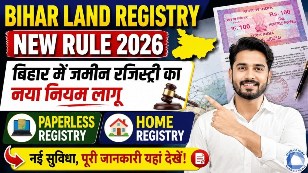 Bihar Land Registry New Rule 2026: बिहार में जमीन रजिस्ट्री का नया नियम लागू, अब Paperless और Home Registry की नई सुविधा Bihar Land Registry New Rule 2026