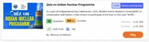 Quiz on Indian Nuclear Programme 
