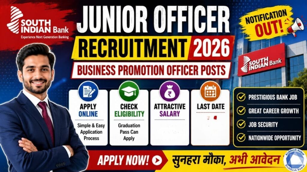 South Indian Bank Junior Officer Recruitment 2026: Apply Online, Check Eligibility, Salary & Last Date South Indian Bank Junior Officer Recruitment 2026