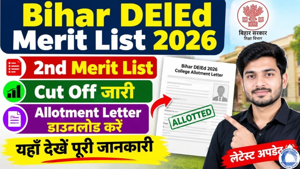 Bihar DElEd Merit List 2026: 2nd Merit List, Cut Off & Allotment Letter Download Bihar DElEd Merit List 2026