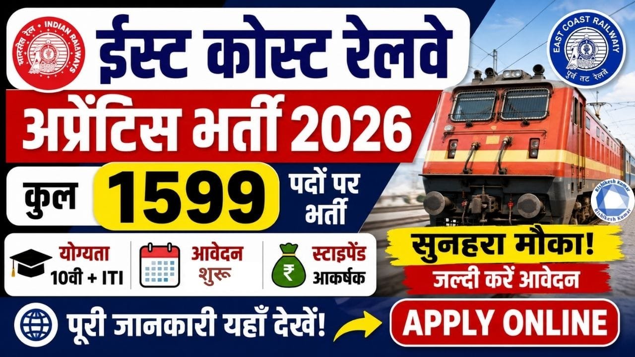 East Coast Railway Apprentice Recruitment 2026