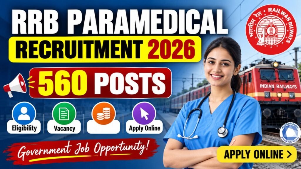 RRB Paramedical Recruitment 2026: 560 Posts, Check Eligibility, Vacancy, Salary & Apply Online RRB Paramedical Recruitment 2026