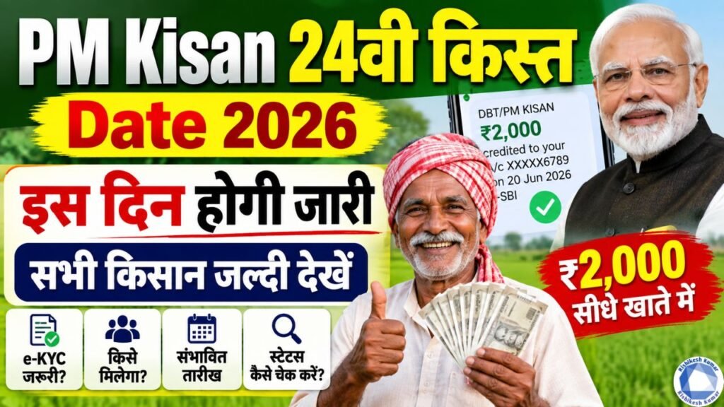 PM Kisan 24th Installment Date 2026: पीएम किसान 24वीं किस्त इस दिन होगी जारी, सभी किसान जल्दी देखें PM Kisan 24th Installment Date 2026