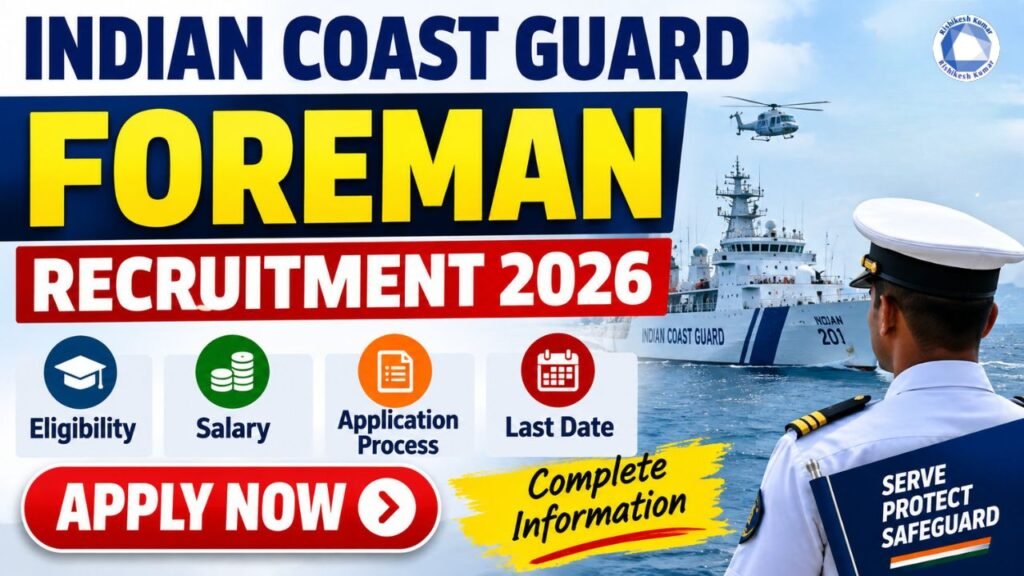 Indian Coast Guard Foreman Recruitment 2026
