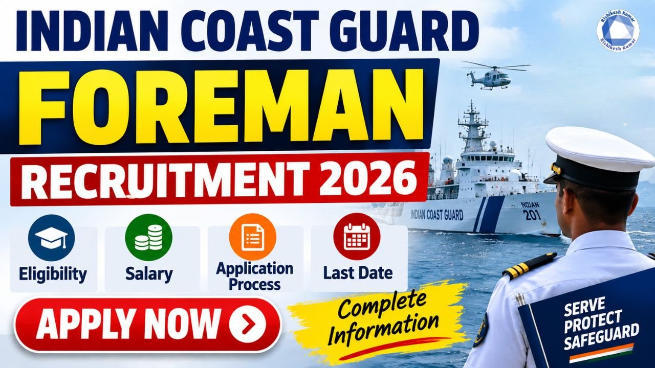 Indian Coast Guard Foreman Recruitment 2026