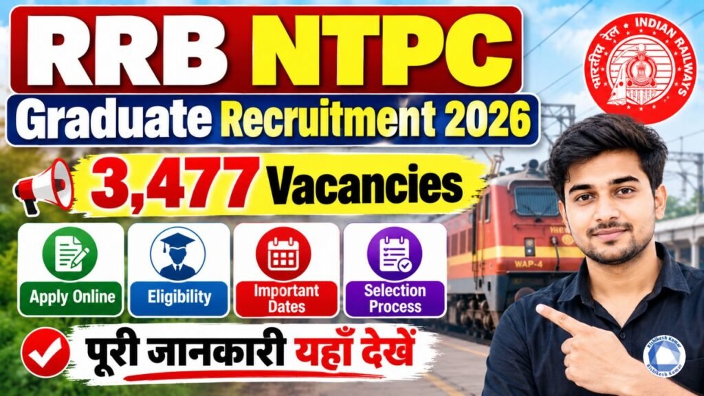 RRB NTPC Graduate Recruitment 2026: 3,477 Vacancies, Apply Online, Eligibility & Last Date RRB NTPC Graduate Recruitment 2026