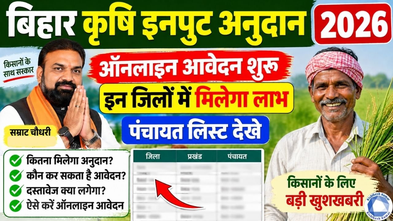 Bihar Krishi Input Anudan Online Apply 2026