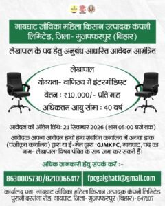 Bihar Jeevika Lekhpal Vacancy 2026 : 12वीं पास के लिए जीविका में लेखापाल के पदों पर शानदार भर्ती- आवेदन शुरू Bihar Jeevika Lekhpal Vacancy 2026