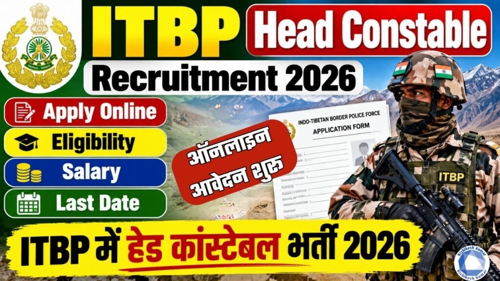 ITBP Head Constable Recruitment 2026: Apply Online, Eligibility, Salary & Last Date ITBP Head Constable Recruitment 2026