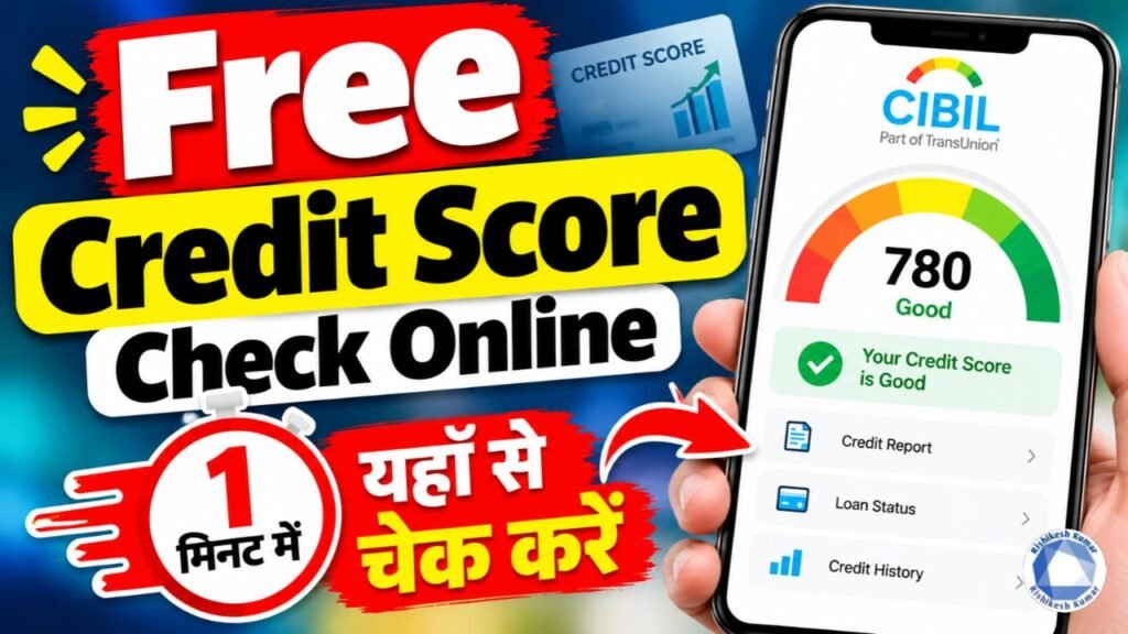 Free Credit Score Check Online : ऐसे करे बिल्कुल फ्री में अपना Credit Score चेक, सिर्फ 1 मिनट में Free Credit Score Check Online