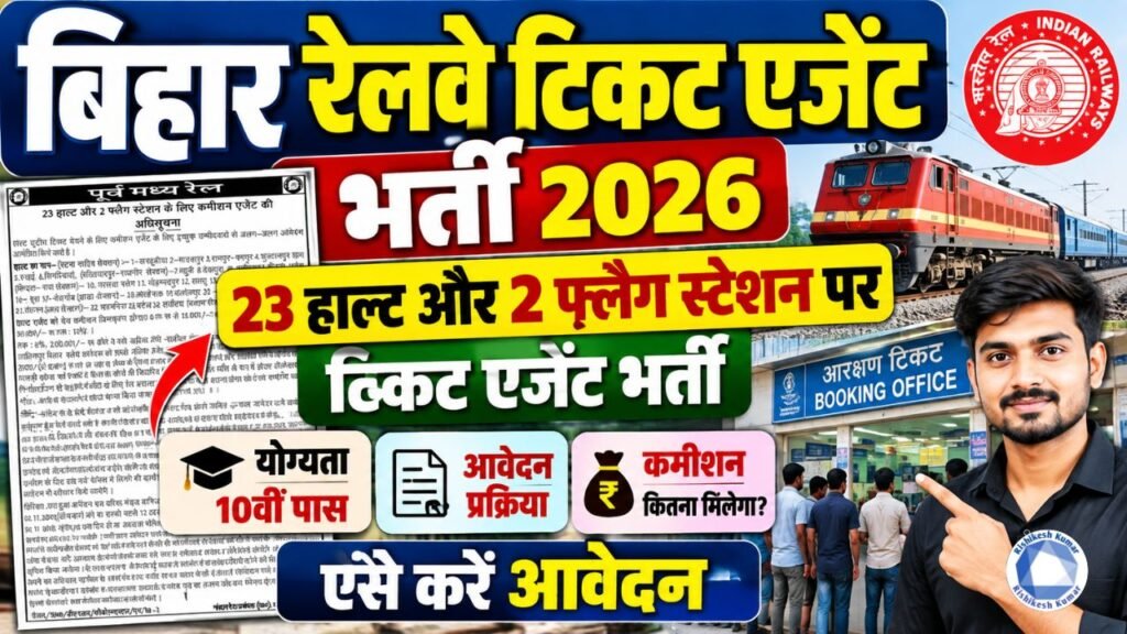 Bihar Railway Ticket Booking Agent Vacancy 2026