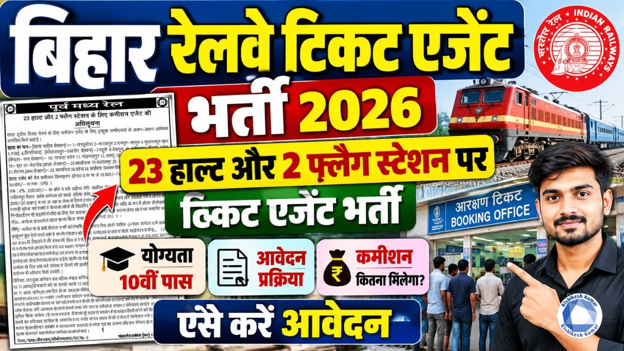Bihar Railway Ticket Booking Agent Vacancy 2026