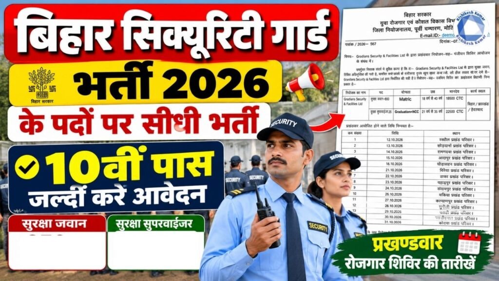 Bihar Security Guard Bharti 2026